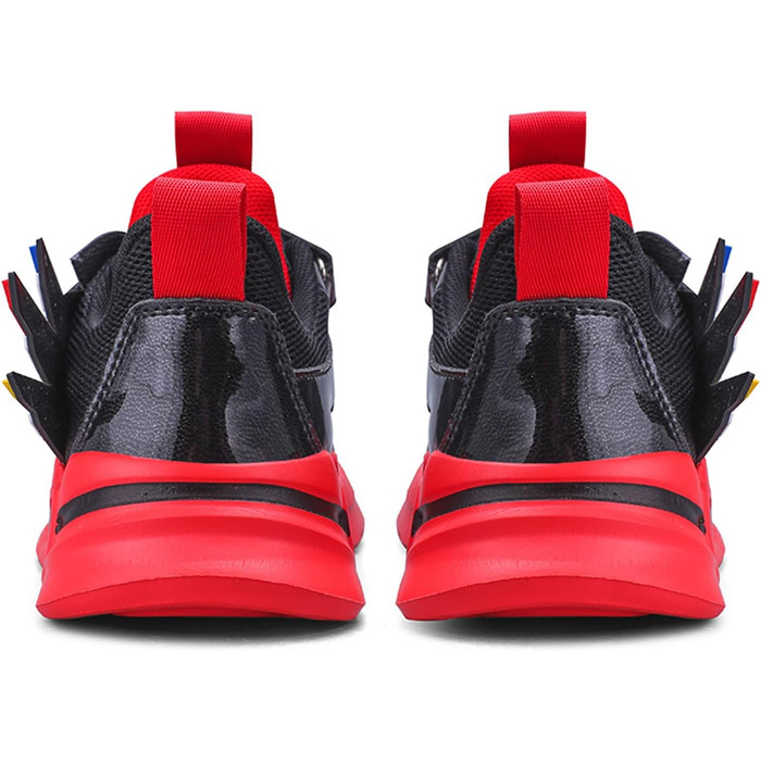 Дитячі кросівки для бігу: легкі спортивні туфлі на липучці для хлопчиків та дівчаток, дихаюча сітка, розмір 27-39, червоні