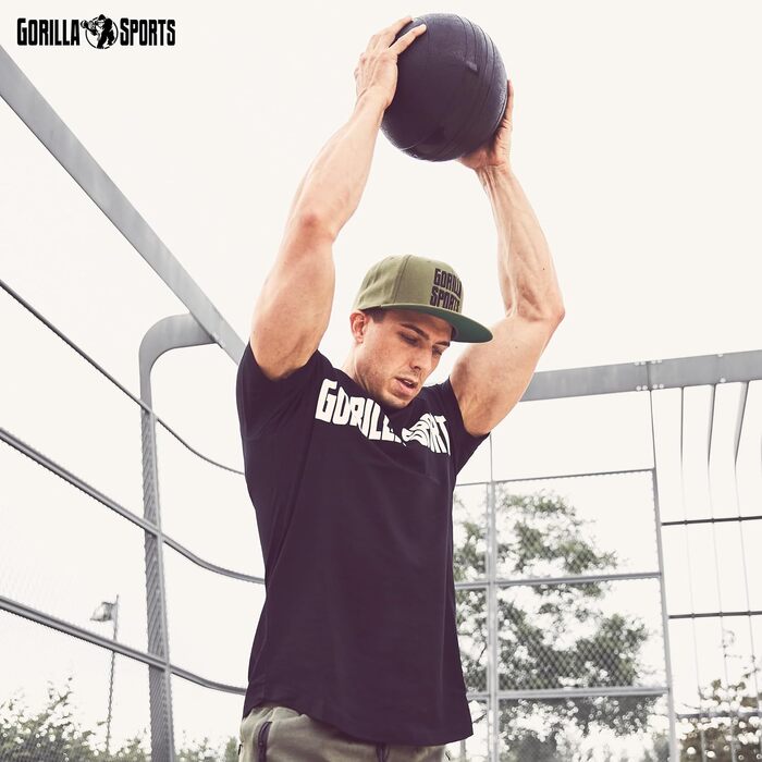 М'яч Slam Ball GORILLA SPORTS 10 кг – антиковзний, для фітнесу та кросфіту, чорний, вага 10 кг