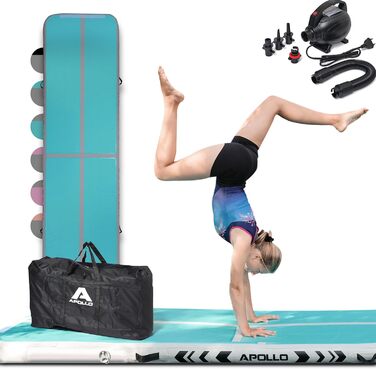 Гімнастичний надувний мат Apollo Air Mat Pro 3/4 м – повітряна акробатична доріжка для дорослих і дітей, для дому та вулиці