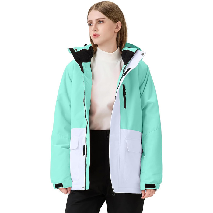 Жіночий комплект гірськолижний HOTIAN 2 частини: куртка та штани. Водонепроникний, вітронепроникний, теплий комплект для сноуборду та гірськолижного спорту. Розмір XL, колір GR+WT