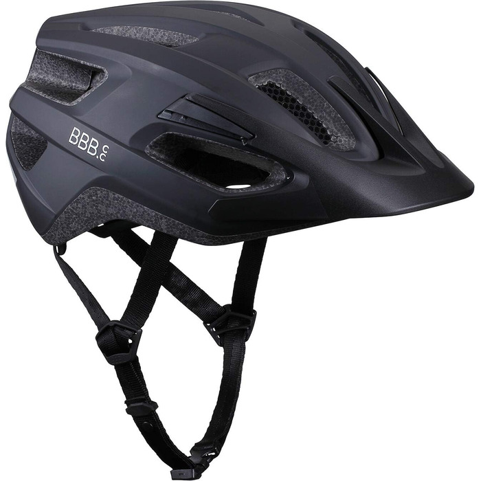 Велошолом BBB Cycling Kite 2.0 для дорослих і дітей, для шосейного та гірського велосипеда, знімний візор, кріплення для LED, розмір S (52-55 см), матовий чорний