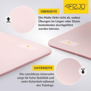 Фітнес-мат 4FIZJO 180x60 см, рожевий, 1.5 см, NBR піна, антиковзкий, для йоги, пілатесу, спорту та гімнастики, з ременем для транспортування