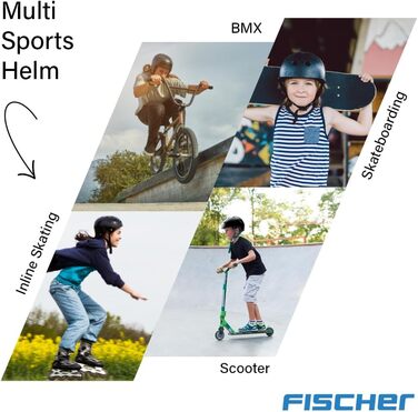 Дитячий велосипедний шолом FISCHER BMX з LED-ліхтарем, для велосипеда, скейтборду, екстриму