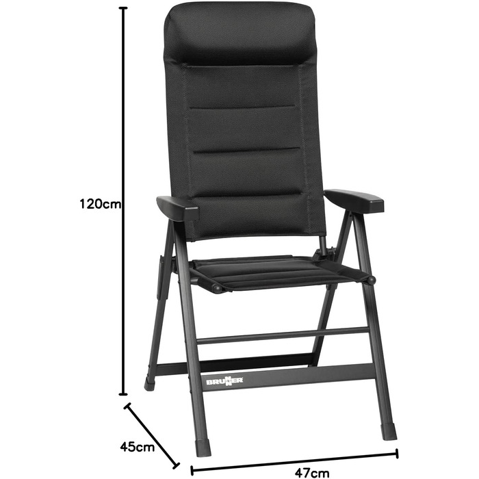 Кемпінговий стілець Brunner Skye 3D Black - чорний, поліестер
