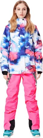 Комплект для сноубордингу та катання на лижах: вітро- та водонепроникний костюм SNHua+ (чорний, рожевий)
