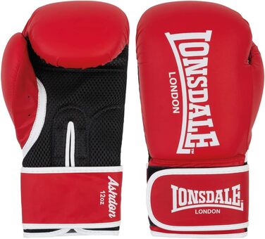 Боксерські рукавички Lonsdale Ashdon 14oz червоно-білі, унісекс, для дорослих