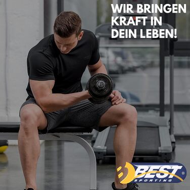 Набір гантелей Best Sporting 10 кг з чавуну, розбірні гантелі для чоловіків і жінок, для домашніх тренувань, 2 регулювальні кільця