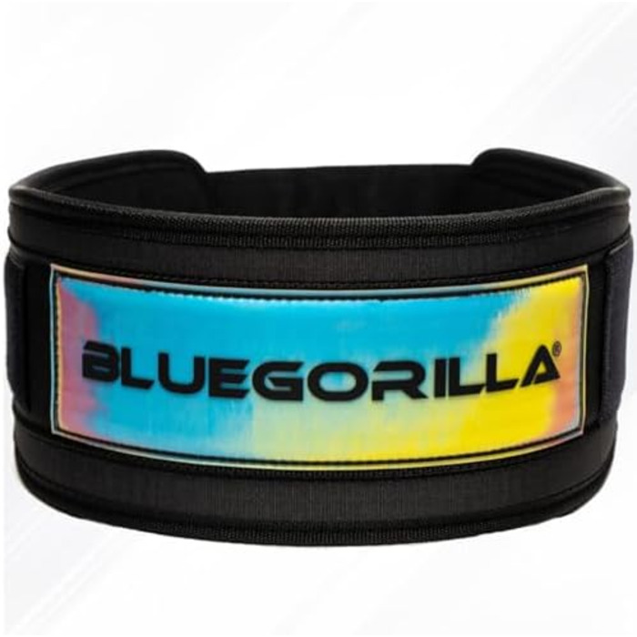 Пояс для важкої атлетики BLUEGORILLA, підтримка попереку, для пауерліфтингу, кросфіту, присідань і тяги, синьо-чорний, розмір M
