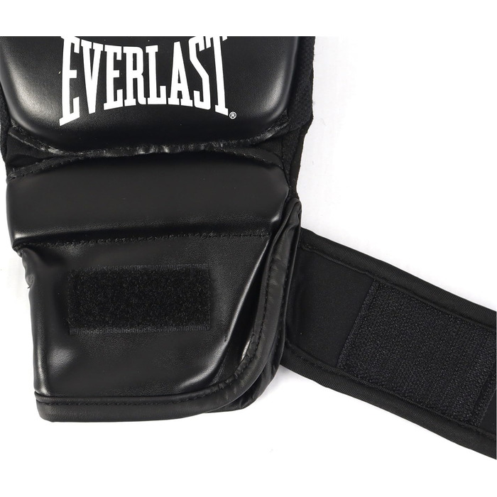 Тренувальні рукавички Everlast Core Everstrike MMA, чорні – для пращок та спарингу, гнучкі зони, посилені зап'ястя, подвійний липучковий замок – оригінальне обладнання Everlast, розмір M