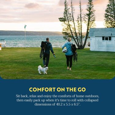 Зручне крісло-гойдалка GCI Outdoor Kickback для відпочинку на природі, Heathered Indigo (Terra)