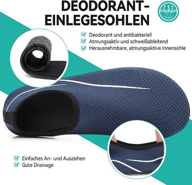 Шкарпетки для плавання та водних видів спорту: шкарпетки для басейну, пляжу, йоги. Легкі, швидковисихаючі, з антиковзаючою підошвою. Розміри 35-47 EU, колір блакитний. A787