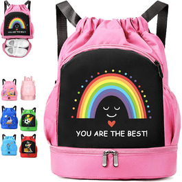 Дитяча спортивна сумка Youyike, водонепроникний рюкзак з відділенням для мокрого одягу, для дівчаток та хлопчиків, зелений, кольорова