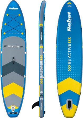 SUP дошка Rebel Electro Brett 350 см з насосом, веслом та рюкзаком (RBA-4501-BL) - надувна, Drop-Stitch