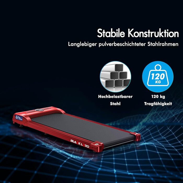 Бігова доріжка Walking Pad BLACK LORD 3-in-1 (SL9) — компактна портативна доріжка під стіл для дому та офісу, з Bluetooth-динаміком, червона