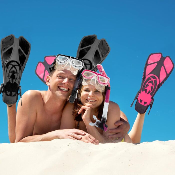 Набір для снорклінгу для дорослих з ластами, маскою та сухим снорклом, у комплекті сумка