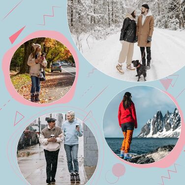 Зимові черевики VisionReast для чоловіків та жінок, теплі, з підкладкою, снігоступи, трекінгові черевики, халяви для хайкінгу, зимові чоботи з неслизькою підошвою, Outdoor з застібкою-липучкою (36 EU, Червоний)