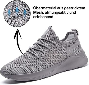 Чоловічі кросівки для спорту, тенісу, ходьби та бігу. Легкі, дихаючі, білі (43 EU, світло-сірий)