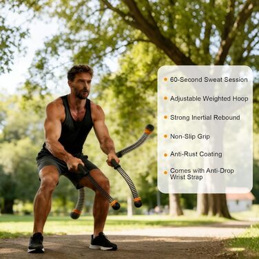 Битва-канат (2 шт.) для фітнесу, тренувань вдома, кардіо, HIIT, з регульованим опором