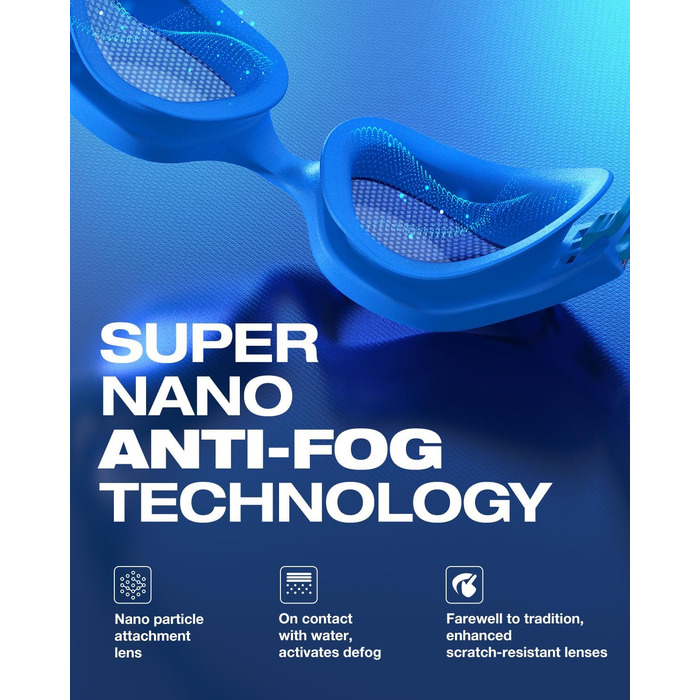Окуляри для плавання ZIONOR G1 NAVA Anti-Fog (A0-Blue/Blue) - професійні, для дорослих, 100% UV-захист