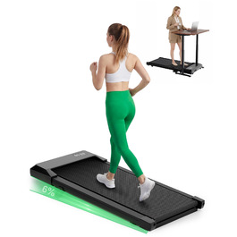 Бігова доріжка Lacuffy Walking Pad з нахилом та AI-тренуванням, керування через додаток, для дому та під стіл, макс. 136 кг, 90 см, чорна