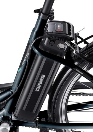 Електровелосипед TELEFUNKEN RC830 28'' для жінок і чоловіків, міський електробайк з переднім мотором 250 Вт, літій-іонним акумулятором 374,4 Вт·год, пробігом до 100 км, 3-швидкісною трансмісією, з дозволом для доріг загального користування