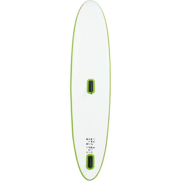 Надувна SUP-дошка з вітрилом vidaXL 330x72x10 см, набір для сапсерфінгу, зелено-біла, з веслом і сумкою для перенесення