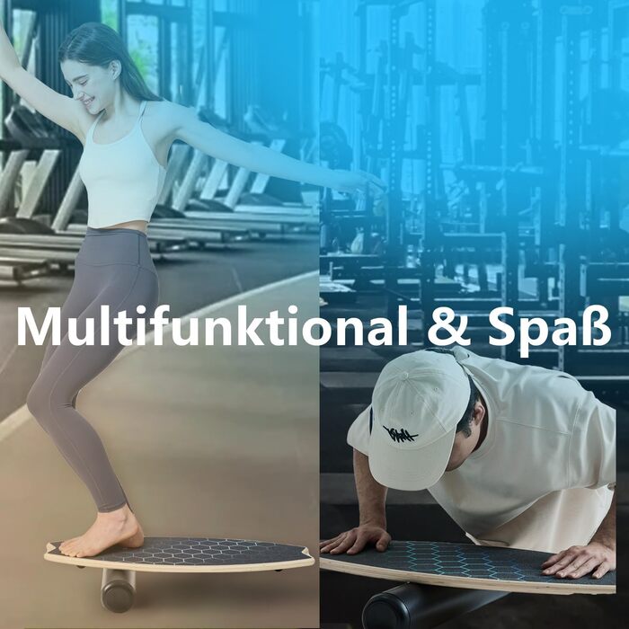 Балансборд Flycoop для дорослих з роликом, м'ячем та килимком - балансування та розвиток координації