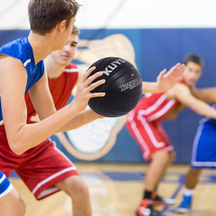 Баскетбольний м'яч KUYOTQ 1.3 кг, Verbundstoff, для тренувань та гри на вулиці, розмір 7, покращує контроль м'яча, дриблінг, передачі та підбирання