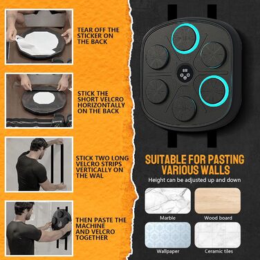 Музична боксерська машина Paryou, 2025 Smart Bluetooth, настінний кріплення, для дорослих та дітей, домашні тренування