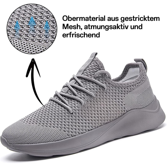 Чоловічі кросівки для спорту, тенісу, ходьби та бігу. Легкі, дихаючі, білі (43 EU, світло-сірий)