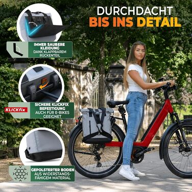 Велосипедна сумка-рюкзак MIVELO для багажника, водовідштовхувальна, жіноча, з відкидною спинкою та світловідбивачем