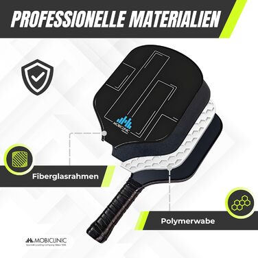 Набір для піклболу Mobiclinic®: 4 ракетки з фібергласу, 4 м'ячі, сумка, ергономічні ручки, поліпропіленовий стержневий матеріал