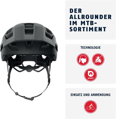 ABUS MoDrop – міцний велосипедний шолом для MTB з хорошою вентиляцією, індивідуальна посадка, унісекс