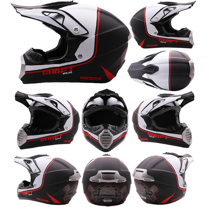 Дитячий мотокросовий шолом Fullface з рукавичками, маскою та окулярами для MTB, Downhill, ендуро, ATV, комплект мотошолома для хлопчиків та чоловіків
