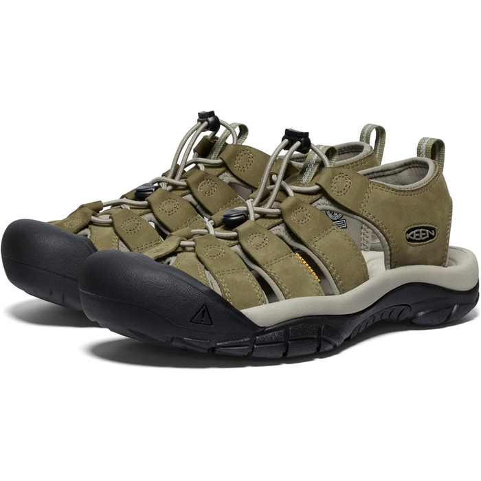 KEEN Newport - чоловічі водяні сандалі з закритим носком, шкіряні (44 EU, Martini Olive Brindle)