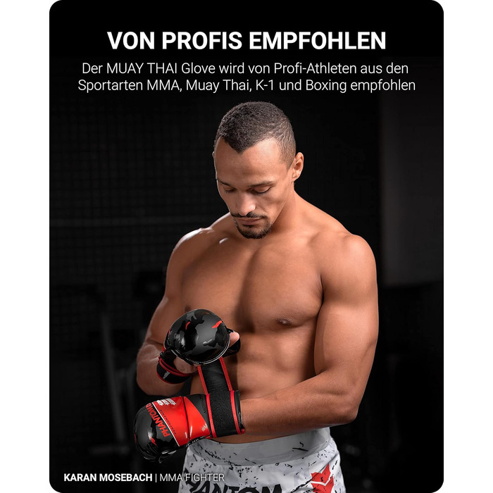 Боксерські рукавички Phantom Apex | Професійні рукавички для спарингу, бою, боксу, фріфайту (Raider - Чорний/Червоний, L-XL)