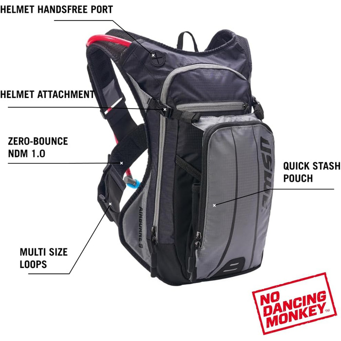 Гідратор USWE Airborne Limited Race Edition для MTB, сірий/чорний, легкий рюкзак для велосипедистів
