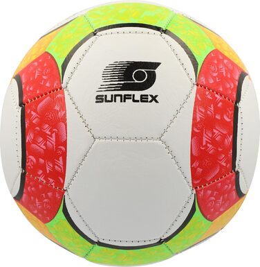 М'ячі Sunflex® для спорту: футбол та волейбол | Якісні м'ячі для активного відпочинку | Розмір 5 (турнірний) | Підходять для залу, пляжу, газону, вулиці та парку | Ручна вишивка & преміум-якість | Сучасний дизайн (футбольний малюнок)
