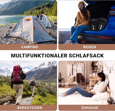 Сплячий мішок KingCamp Flannel для дорослих, 3-4 сезони, ультралегкий, бавовна, теплий, ковдровий, водонепроникний, для кемпінгу (зелений/коричневий, L, блискавка)