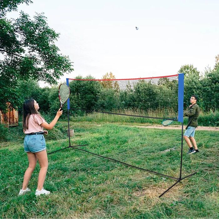 Мережа для бадмінтону Kapler регульована по висоті 90–160 см: мультиспортивна мережа 300x90–160 см для піклболу, волейболу та тенісу, для дітей та дорослих, з 2-ма федерболами та 2-ма тенісними м'ячами, портативна