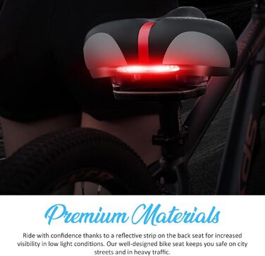 Комфортне велосипедне сідло BWBIKE з широким сидінням, амортизуючою піною Memory Foam та водонепроникним шкіряним покриттям (Рожевий)