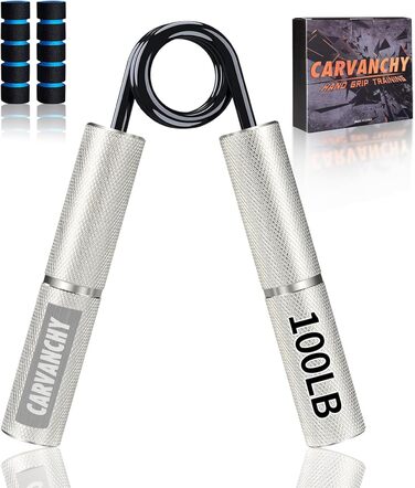 Набір для тренування хвата Griffkrafttrainer: 7 шт., 22,7–158,8 кг, різні кольори (срібний 45,4 кг), металеві ручки для силових вправ