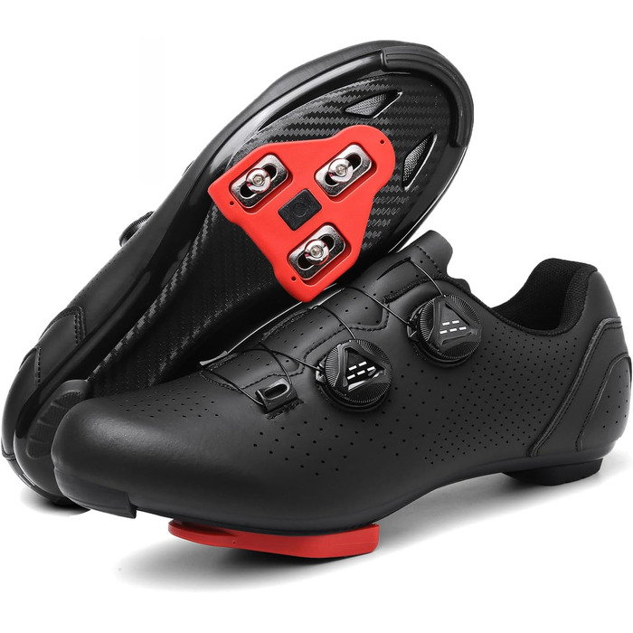 Велосипедні шкарпетки для чоловіків та жінок | Шкарпетки для шосейних велосипедів, сумісні з SPD, SPD-SL, Look Delta/Keo | Універсальні вело шкарпетки для Peloton, шосе та велотренажери | Легкі та дихаючі (42 EU, Чорний)