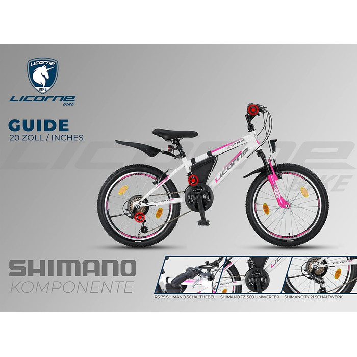 Гірський велосипед Licorne Bike Premium 20 дюймів, 18/21 швидкостей, для дівчат, хлопців, жінок і чоловіків