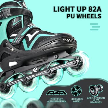 Регульовані ролики для дітей (хлопчики та дівчатка), світлові ролики для дітей 6-12 років, світлові ролики для жінок та чоловіків