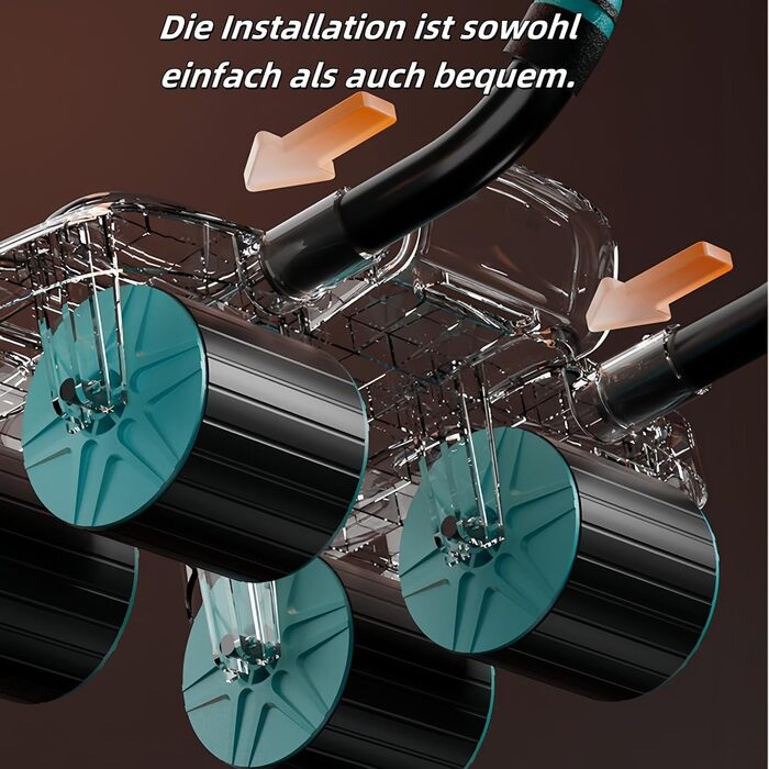 Ролер для пресу з 4 колесами та підтримкою ліктів, автоматичний відскок, тренажер для пресу, ролер для тренування м'язів живота для дому, синього кольору