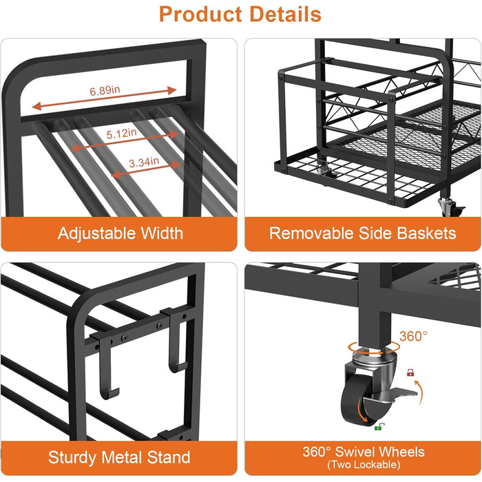 Стойка для гантелей на 4 рівня з коліщатками, з кошиком, для дому, фітнесу та силових тренувань