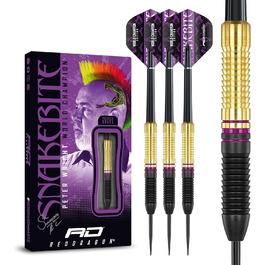 Дротики для дартсу Red Dragon Peter Wright Snakebite Brass з латуні, сталевий наконечник, фіолетові