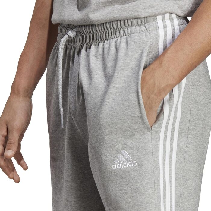 Чоловічі повсякденні шорти adidas Essentials French Terry 3-Stripes, сірі (Medium Grey Heather/White), розмір M
