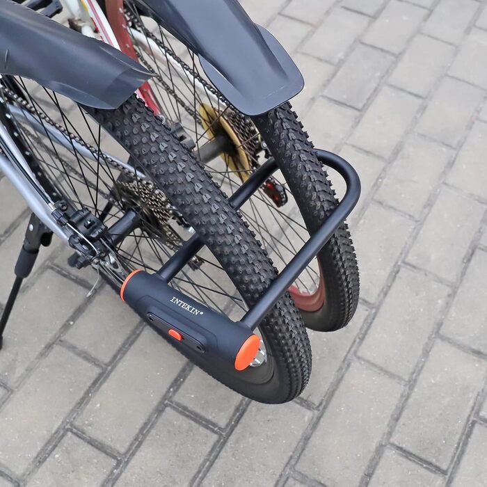 Замок для велосипеда U-подібний з кріпленням, 16 мм, 3 ключі, висока безпека, міцний, для мотоцикла, електровелосипеда, гірського велосипеда, скутера, внутрішні розміри 24,3 x 8,9 см